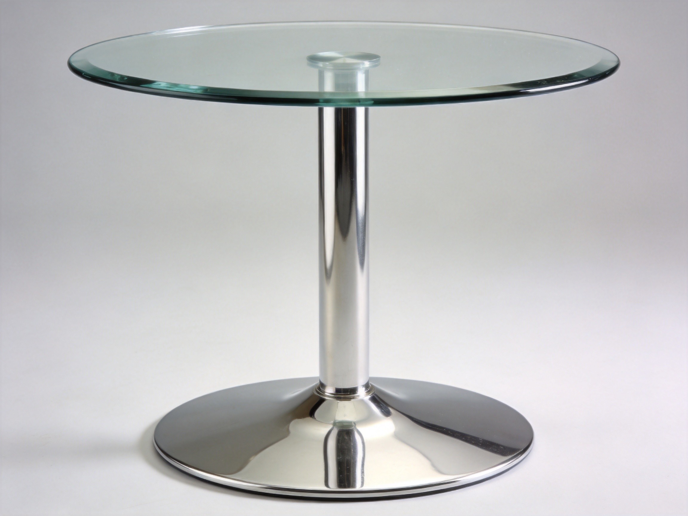 Oval Tempered Glass Top Side Table